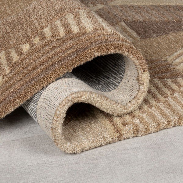 Кафяв ръчно изработен вълнен килим 200x290 cm Moda Asher – Flair Rugs-image-2