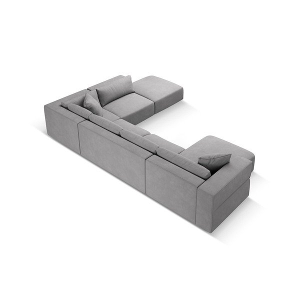 Светлосив ъглов U-образен диван, десен ъгъл Esther – Milo Casa-image-3