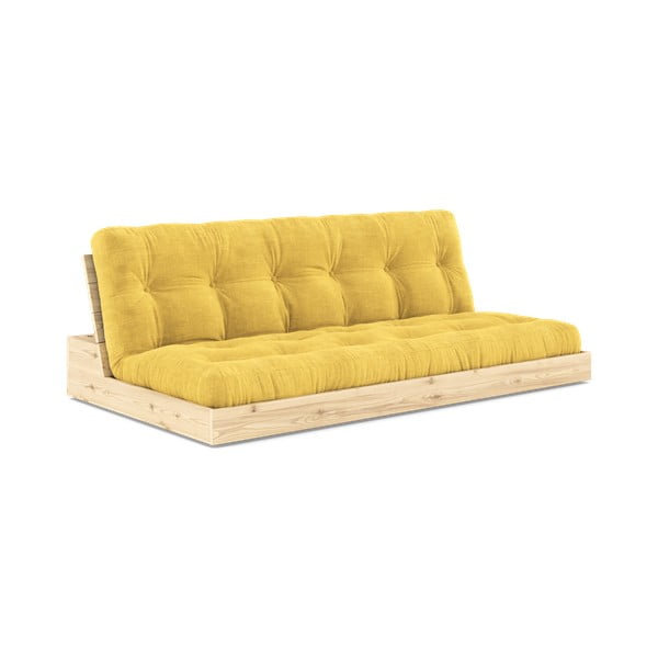 Жълт разтегателен диван от велур 196 cm Base – Karup Design