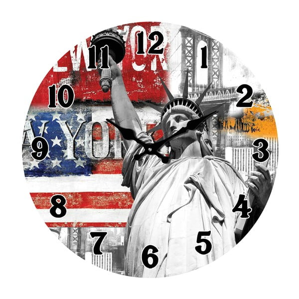 Стъклен часовник Ню Йорк, 34 cm - Postershop