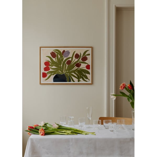 Постер 70x50 cm Tulips in a Blue Vase – Anine Cecilie Iversen – The Poster Club-image-1