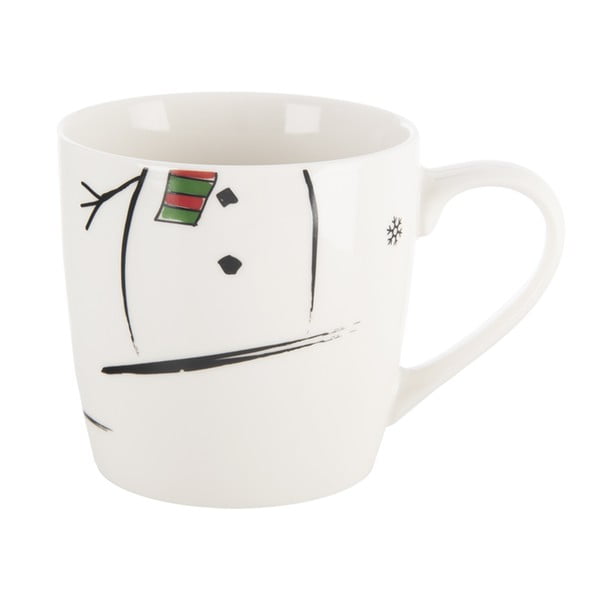 Бял порцеланов комплект чаша и купа 2 бр. с коледен мотив 350 ml – Orion-image-2