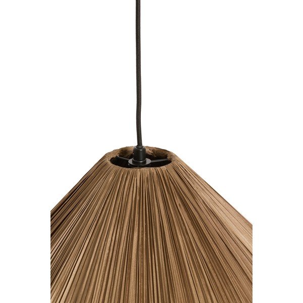 Кафяво висящо осветително тяло с текстилен абажур ø 12 cm Verita – Light & Living-image-3