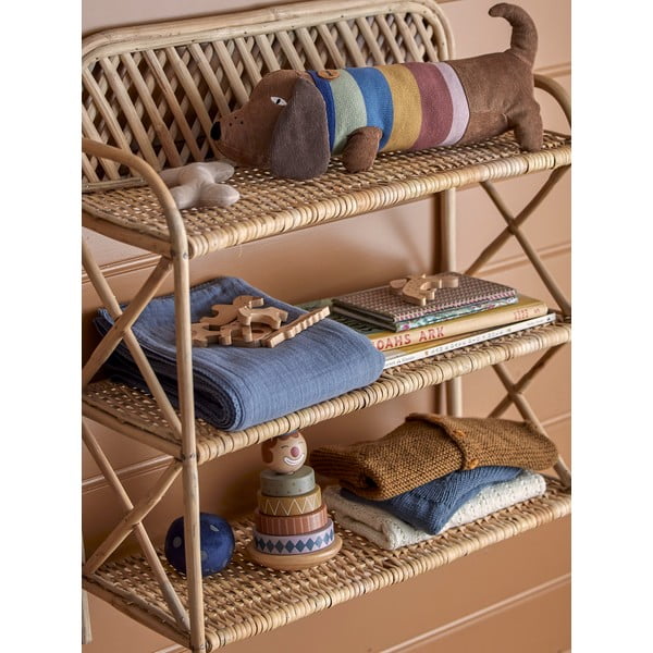 Тъмно синьо памучно бебешко одеяло 100x80 cm Muslin - Bloomingville Mini-image-1