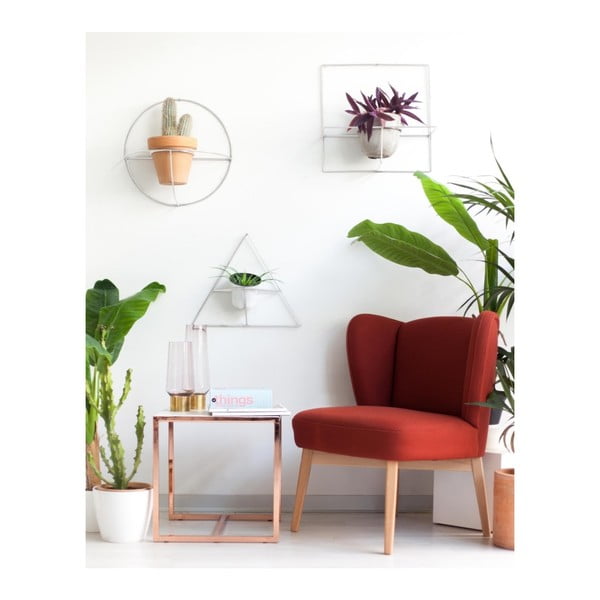 Bílý nástěnný držák na květináč Really Nice Things Triangle-image-1