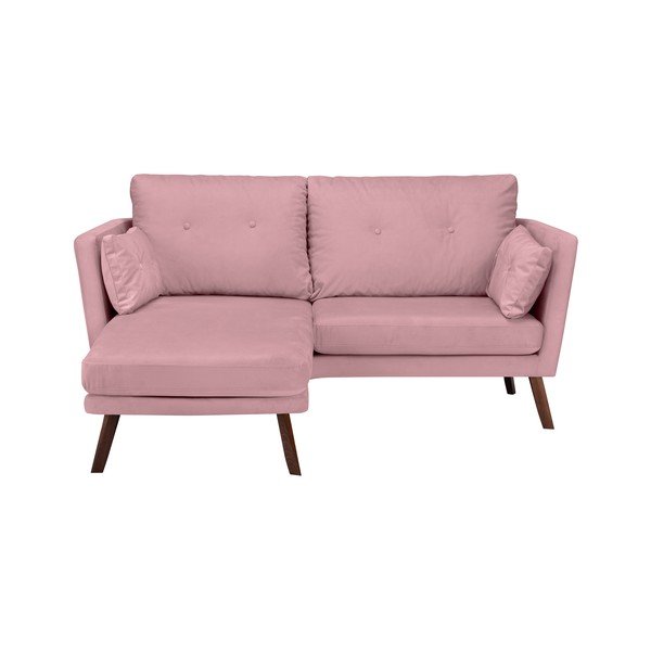 Светлорозов триместен диван Елена с шезлонг в левия ъгъл - Mazzini Sofas-image-4
