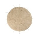 Кремав ръчно изработен памучен кръгъл килим подходящ за пране ø 100 cm Moon Multishape – Lorena Canals