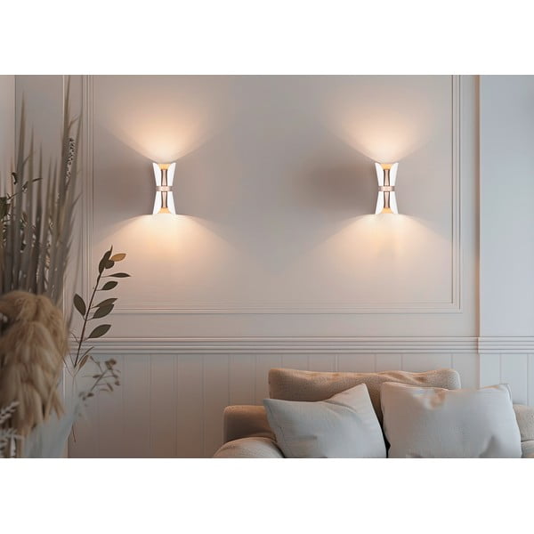 Бяло-бронзова стенна лампа Coat – Trio-image-1