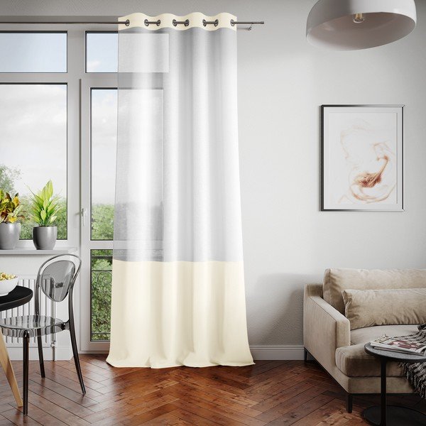 Завеса Irvelette Eyelets в бяло и бежово, 140 x 270 cm Irvette Eyelets - AmeliaHome-image-2