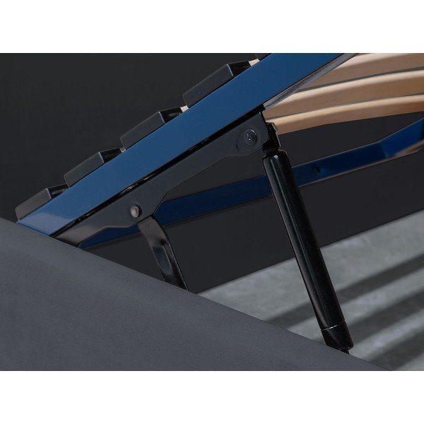 Антрацит тапицирано двойно легло с място за съхранение с решетка 160x200 cm Palmyre - Bobochic Paris-image-4