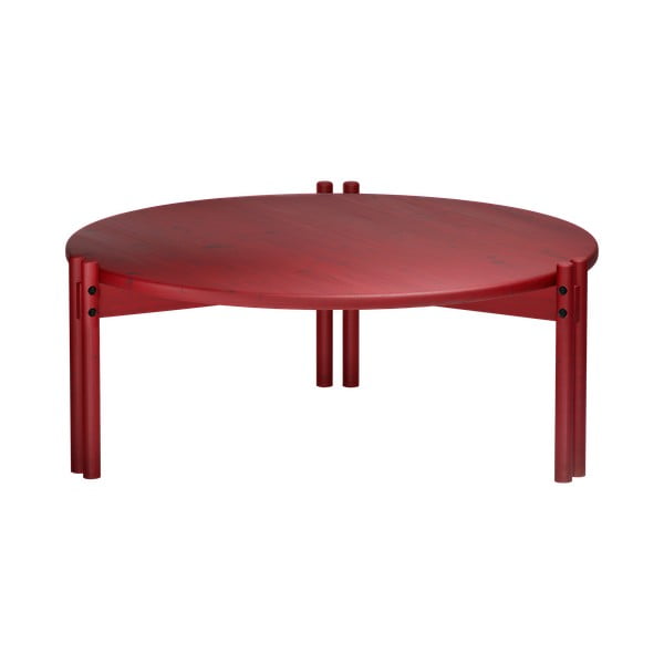 Червена кръгла масичка за кафе от масивен бор ø 80 cm Sticks – Karup Design