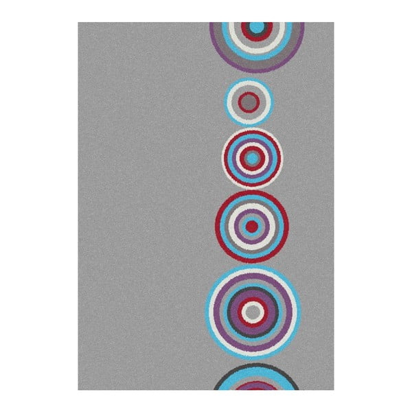 Šedý koberec Universal Boras Circles, 67 x 250 cm