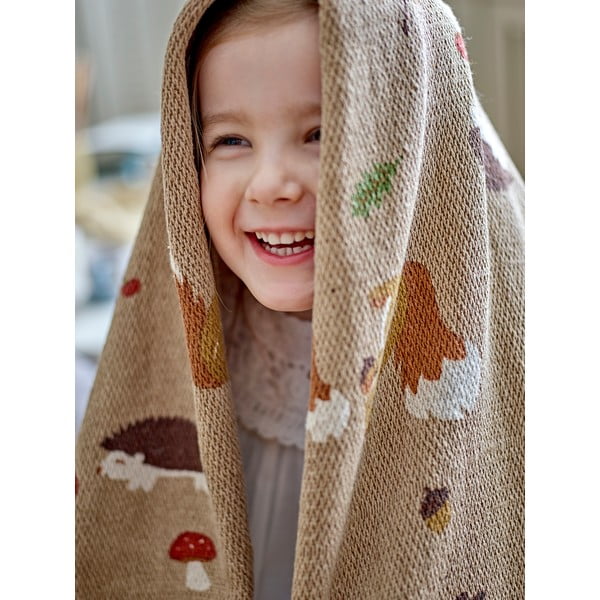 Кафяво бебешко одеяло 130x160 cm Fall – Bloomingville Mini-image-2