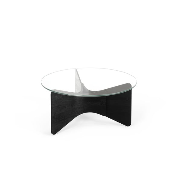 Черна кръгла масичка за кафе със стъклен плот 87x87 cm Madera – Umbra
