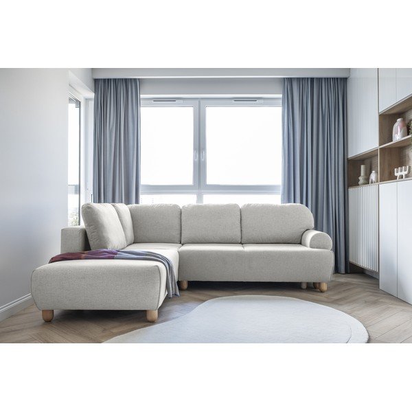 Кремав ъглов разтегателен диван (ляв ъгъл) Bouncy Olli - Miuform-image-3