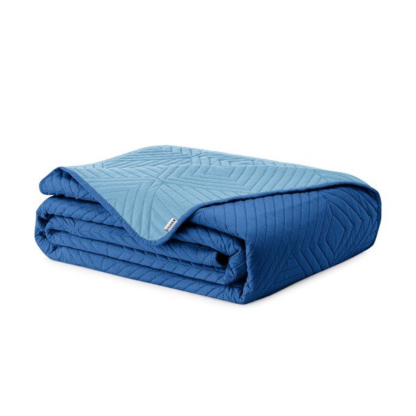 Синьо  капитонирано покривало за легло от микрофибър 220x240 cm Softa – Restilo