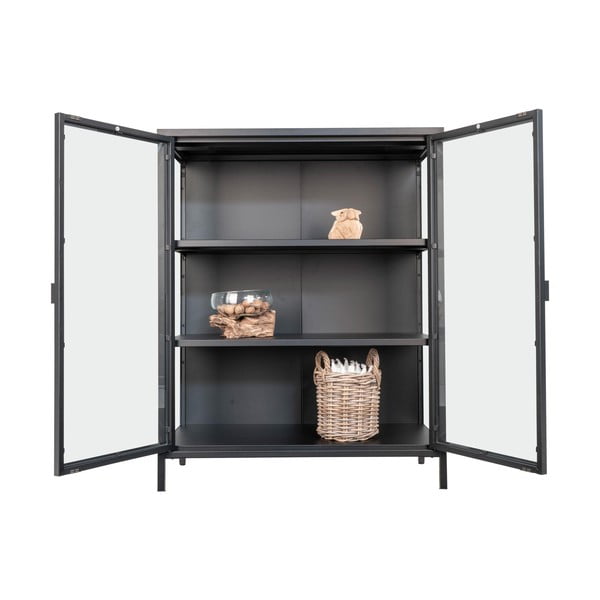 Черна метална витрина 80x101,5 cm Brisbane - House Nordic-image-2