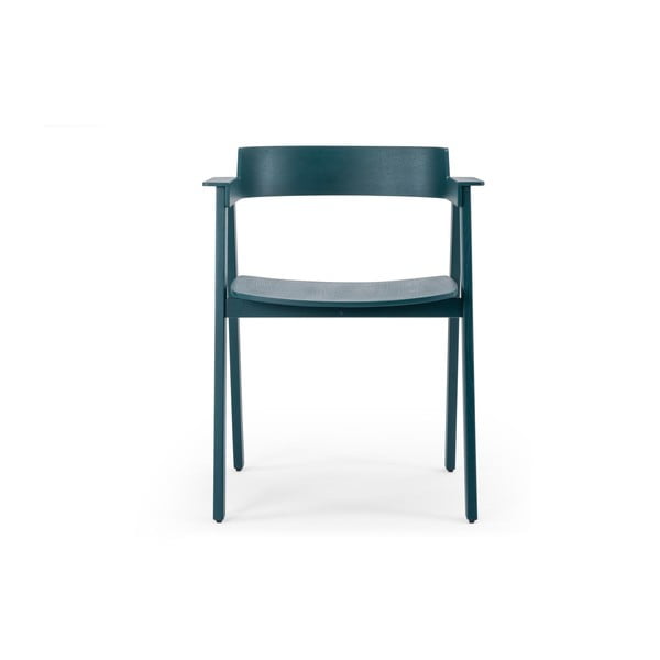 Трапезен стол с подлакътници от масивен дъб в петролен цвят Flip – Gazzda-image-2