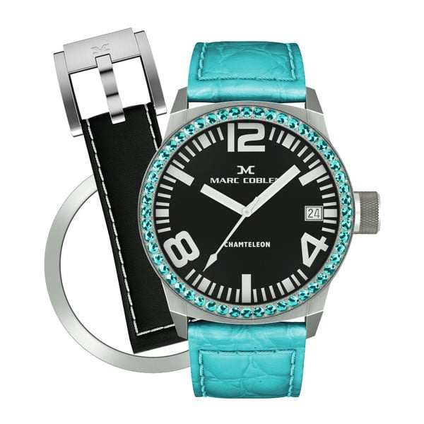 Dámské hodinky Marc Coblen s páskem a kroužkem navíc P104