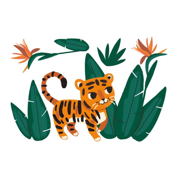 Лист със стикери 95x64 cm Jungle & Tiger - Lilipinso