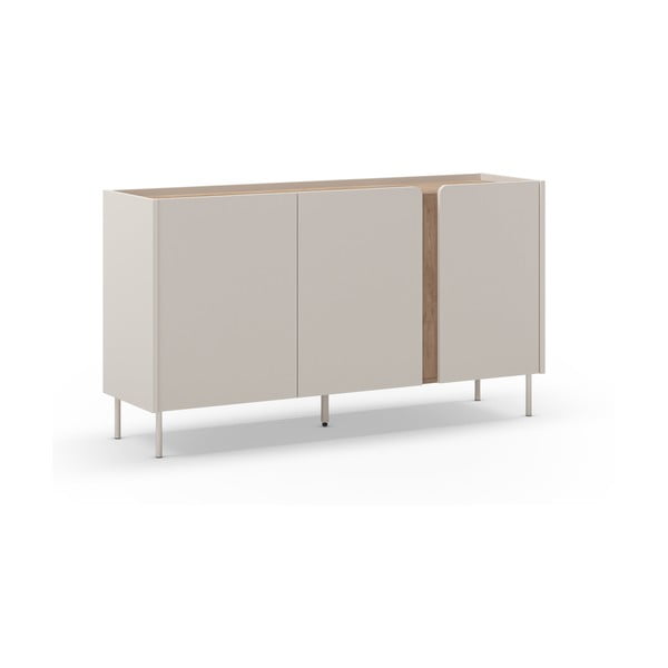 Кремаво-естествен скрин от декор от дъб  150x82,5x40,5 cm Lucile – Marckeric-image-2