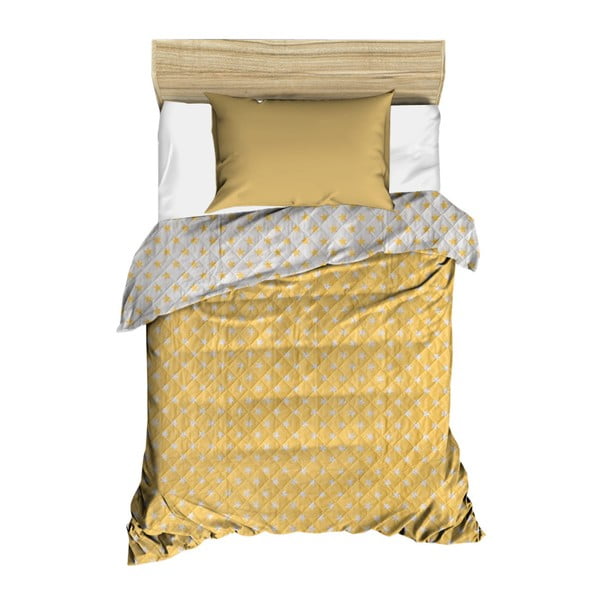 Жълта ватирана покривка за легло Dots, 160 x 230 cm - Cihan Bilisim Tekstil