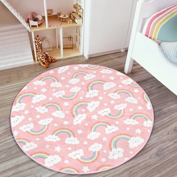 Розов детски килим ø 120 cm Comfort - Mila Home-image-3