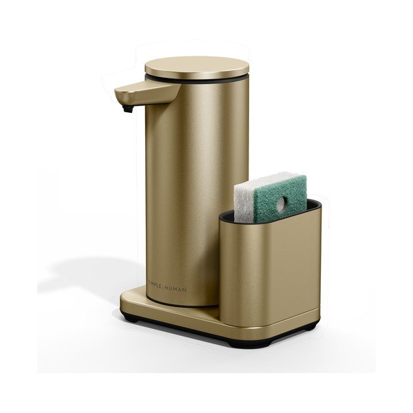Матово златиста автоматична метална стойка за перилни препарати – simplehuman-image-1