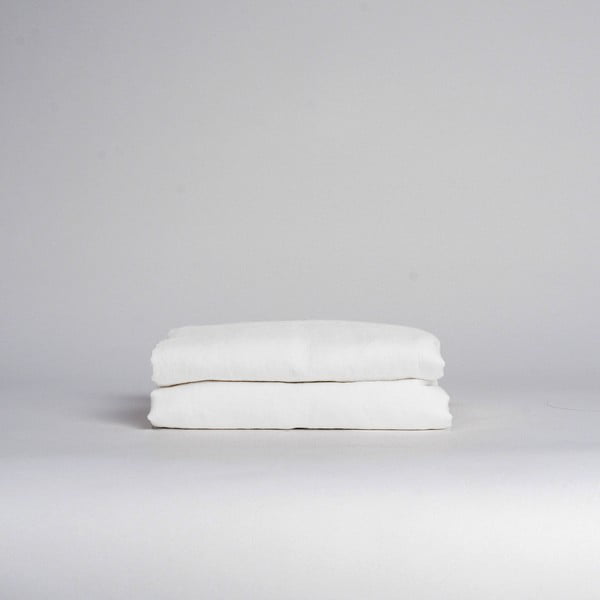 Бял чаршаф със смес от лен 230x270 cm – Linen Tales-image-1