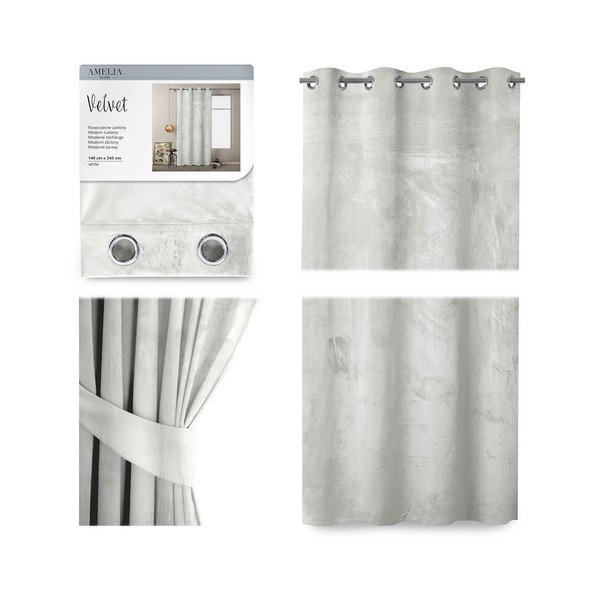 Завеса от бяло кадифе Кадифе, 140 x 245 cm - AmeliaHome-image-2