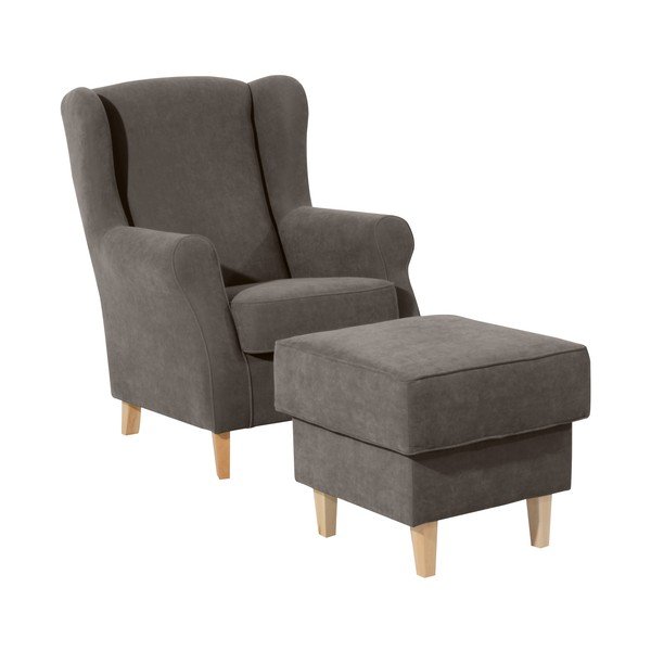 Кафява и сива табуретка за крака Lorris - Max Winzer-image-2