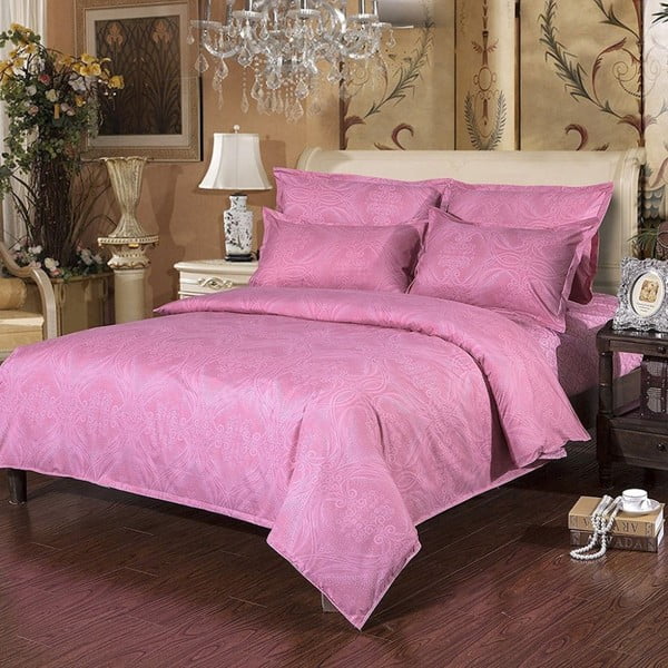 Микрофибърно спално бельо за единично легло Pink Arabesque, 135 x 200 cm - DecoKing