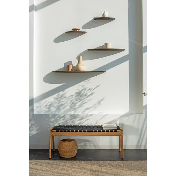 Пейка в черен/естествен цвят Klupa - Gazzda-image-1