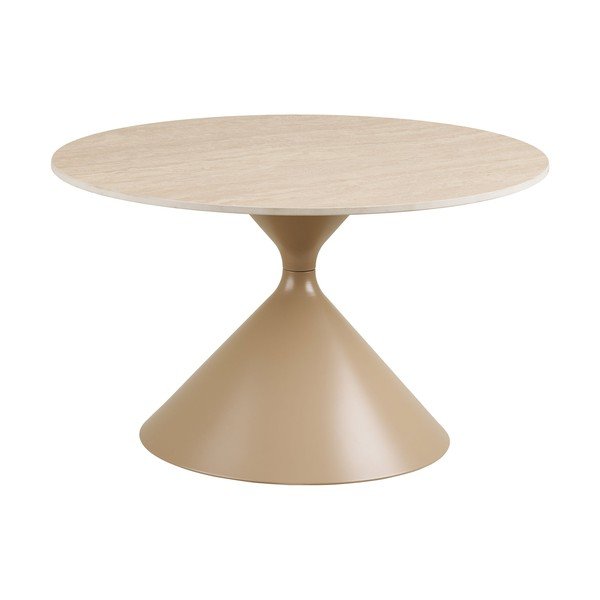 Бежова кръгла масичка за кафе с керамичен плот ø 70 cm Annecy – House Nordic-image-2