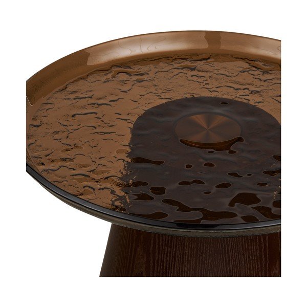 Кръгла странична масичка със стъклен плот ø 50 cm Orvieto – House Nordic-image-4