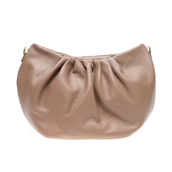 Бежова кожена чанта за рамо - Carla Ferreri