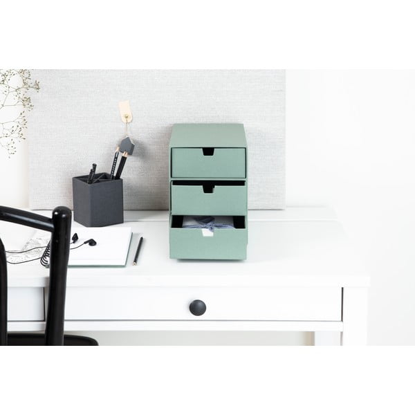 Зелен картонен органайзер за чекмедже Ingrid Canvas Paper Laminate – Bigso-image-1