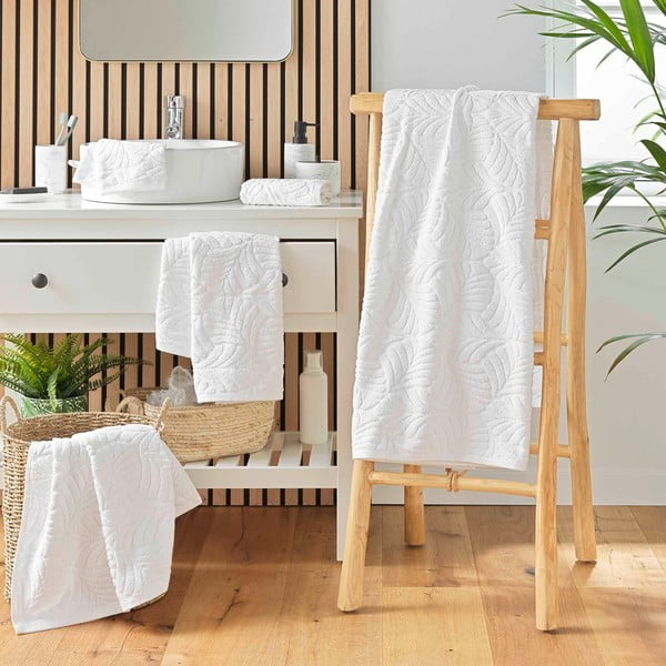 Бяла памучна хавлиена кърпа от тери 70x130 cm Madeira – douceur d'intérieur-image-3