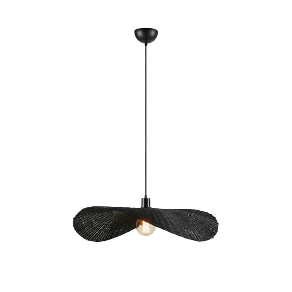 Матирана черна висяща лампа с бамбуков абажур ø 70 cm Rayo - Markslöjd