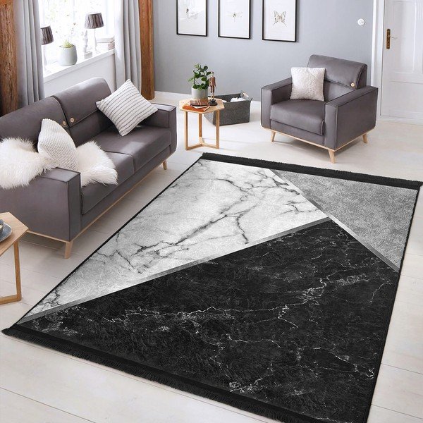 Бяло-черен килим 80x150 cm - Mila Home-image-1