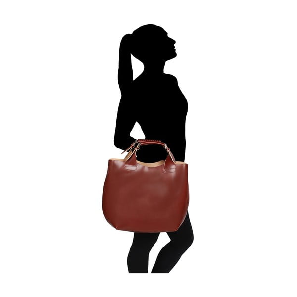 Кафява кожена чанта Sofia - Chicca Borse-image-4