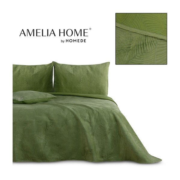 Зелена покривка за двойно легло 240x260 cm Palsha - AmeliaHome-image-4