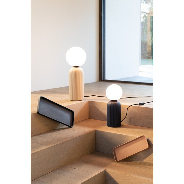 Синя керамична настолна лампа със стъклен абажур (височина 38 cm) Dash – Zuiver-image-2