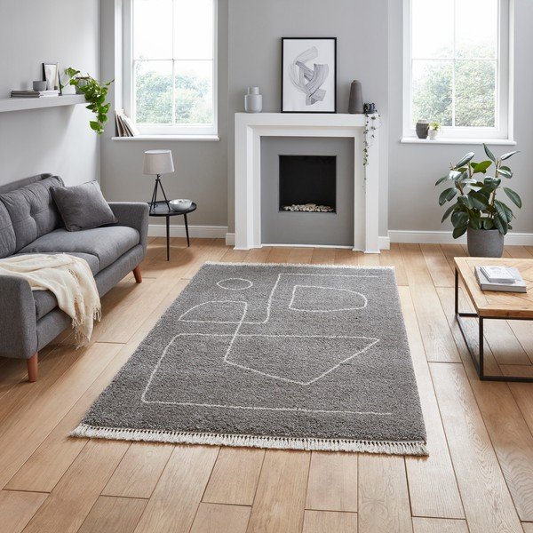Сив килим , 160 x 220 cm Boho - Think Rugs-image-1