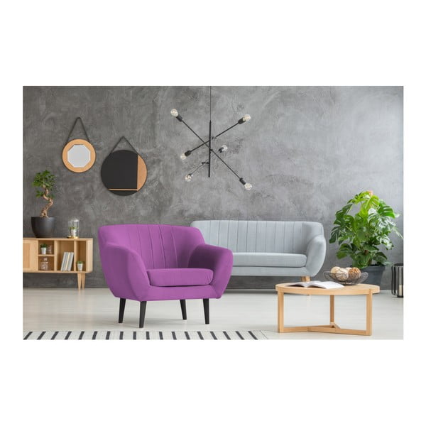 Fialové křeslo Mazzini Sofas Toscane, černé nohy-image-3