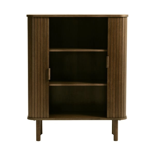 Кафяв шкаф в дъбов декор с плъзгащи се врати 113x90 cm Cavo - Unique Furniture-image-3