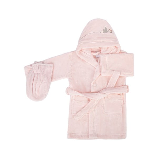 Розов памучен бебешки халат Bebemarin - Foutastic