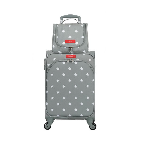 Комплект сив багаж на 4 колела и козметичен куфар Lollipops Starry - LOLLIPOPS