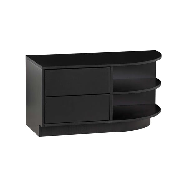 Черна модулна телевизионна масичка от борова дървесина 78x40 cm Finca - WOOOD-image-3