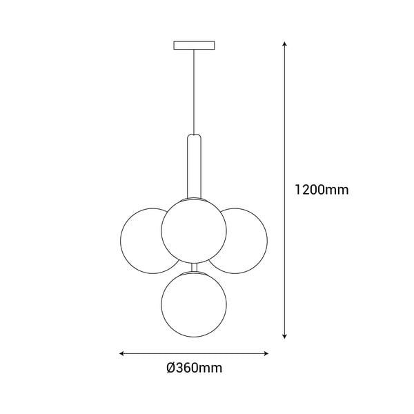 Черно висящо осветително тяло, височина 120 cm Musa - SULION-image-3